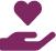 Hand holding heart icon