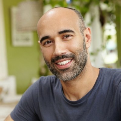 Man sharing flawless smile after makeover