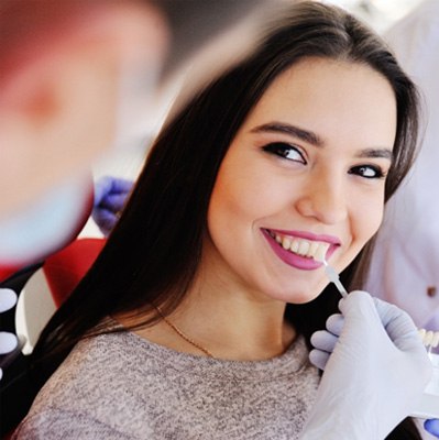 a patient receiving cosmetic dental work