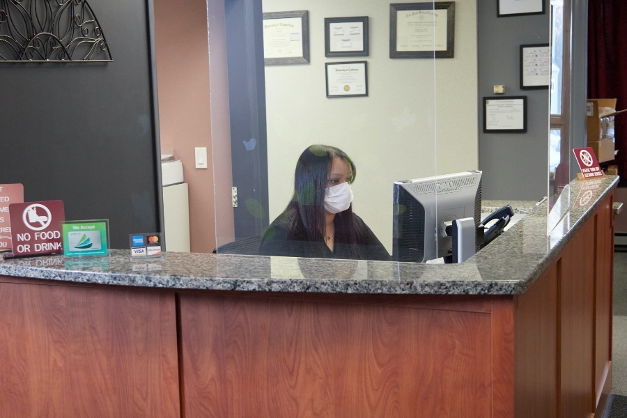 Dental office reception desk