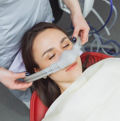 a patient receiving nitrous oxide sedation