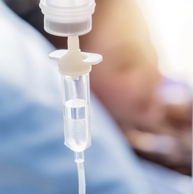 a closeup of an IV sedation setup